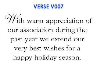 With warm appreciation of our association during the past year we extend our very best wishes for a happy holiday season. (V007)